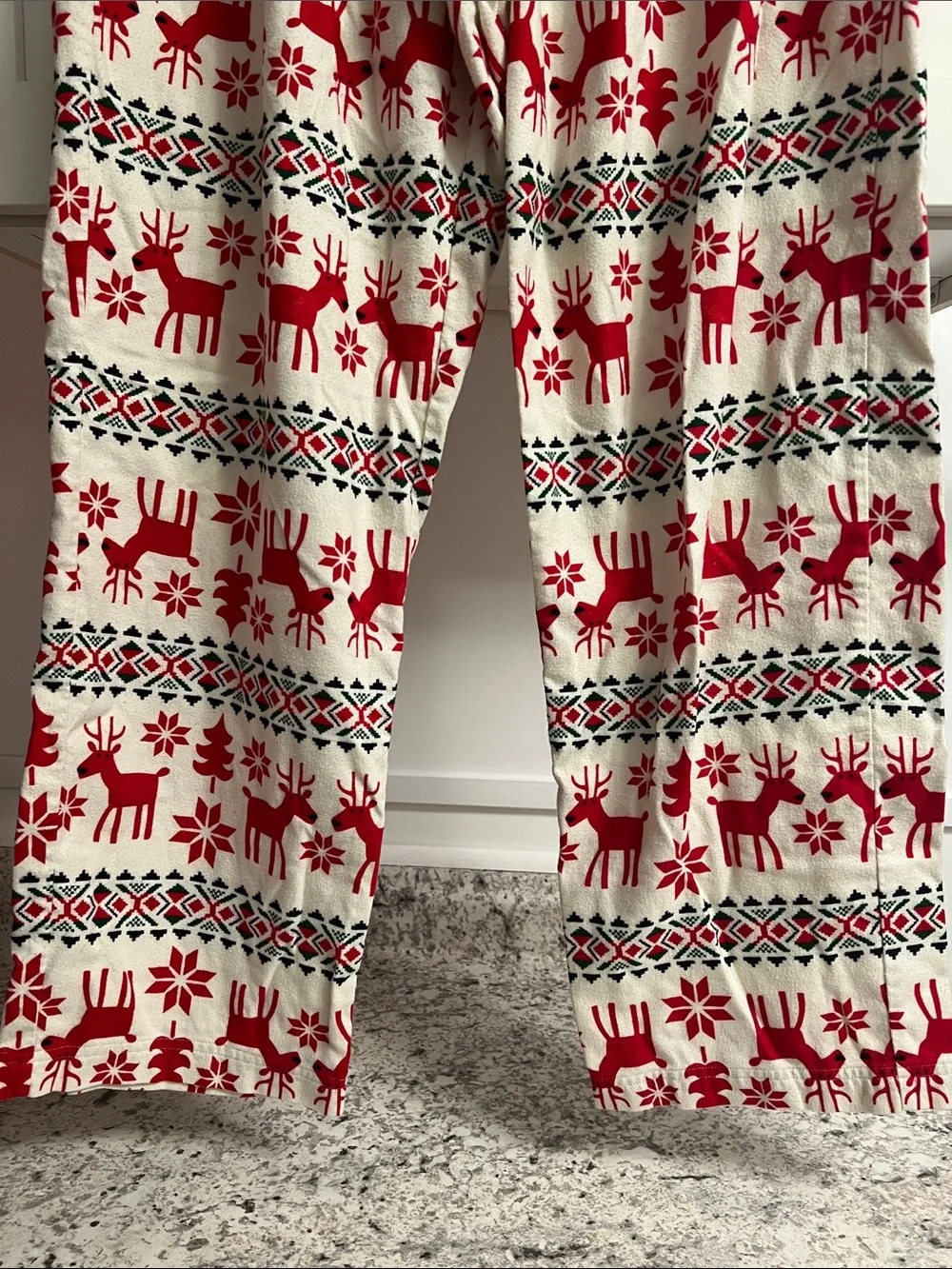Hanna Andersson Red and Cream Reindeer Pajama Pants